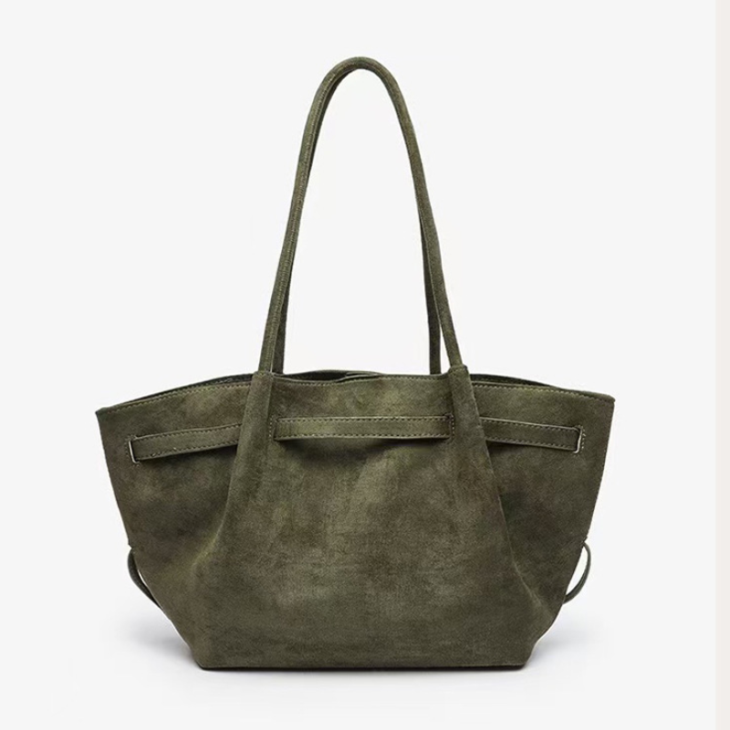 Casual Style Metal Hardware Solid Color Suede Women's Pillow Tote Bags Picture6