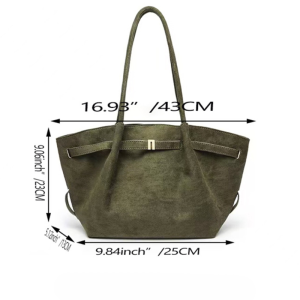 Casual Style Metal Hardware Solid Color Suede Women's Pillow Tote Bags h5 Picture7