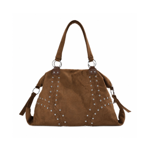 Casual Style Metal Hardware Studded Solid Color Rivet Suede Women's Square Shoulder Bags h5 Picture2