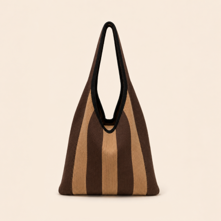 Casual Style Woven Stripe Mixed Color Woven Polyester Women's Square Shoulder Bags