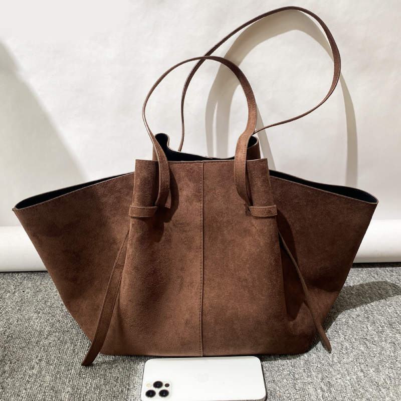 Casual Style None Solid Color Suede Women's Tote Bags Picture2