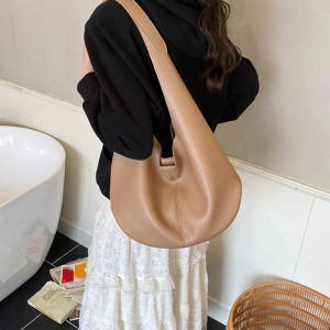 Minimalist Style None Solid Color Pu Women's Round Shoulder Bags h5 Picture7