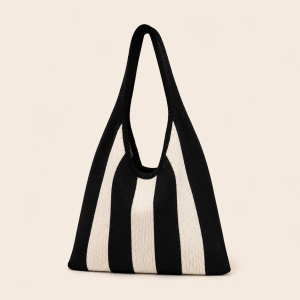 Casual Style Woven Stripe Mixed Color Woven Polyester Women's Square Shoulder Bags h5 