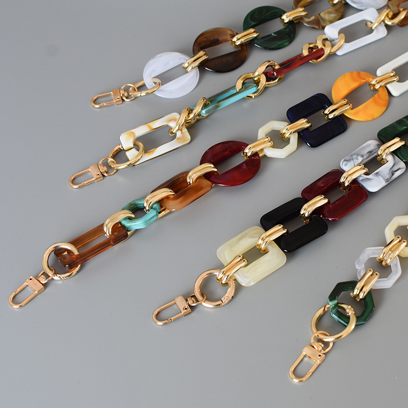 Simple Series Retro Mixed Color Chain Gradient Color Acrylic Bag Straps h5Picture2