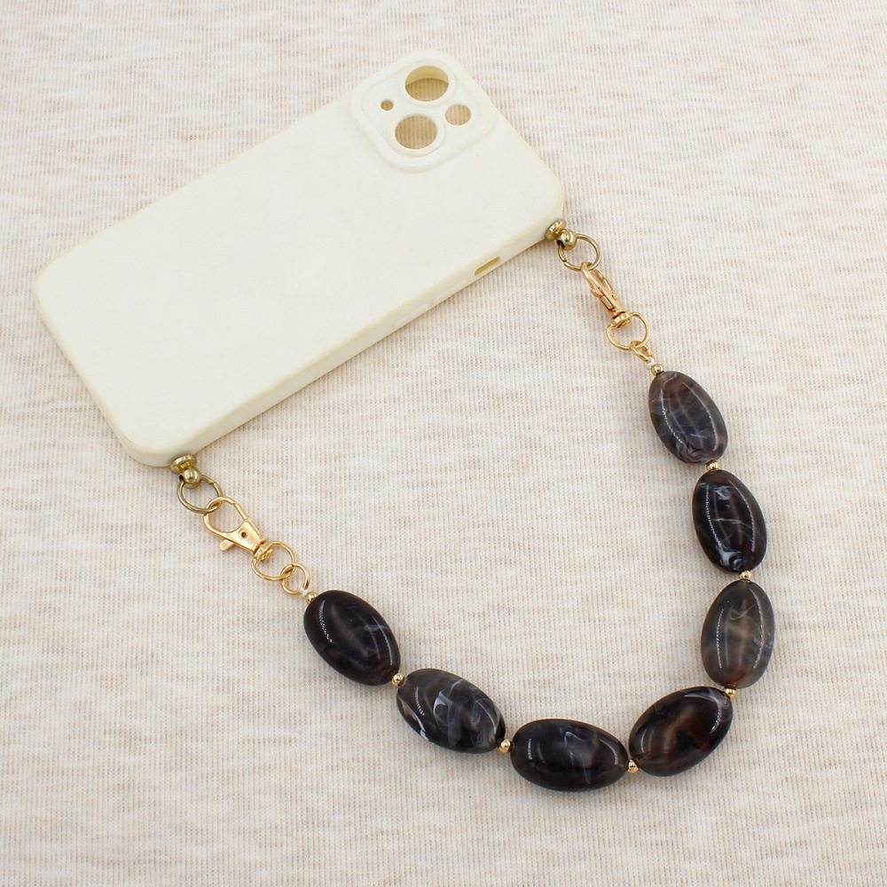 Simple Series Daily Solid Color Beads Gradient Color Acrylic Phone Chain Bag Straps h5Picture4
