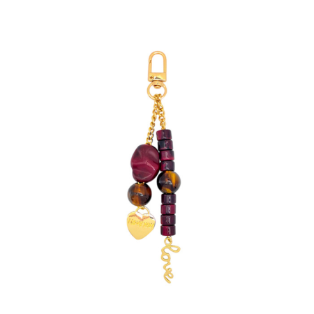 Simple Series Daily Letter Heart Beads Mixed Color Acrylic Phone Chain