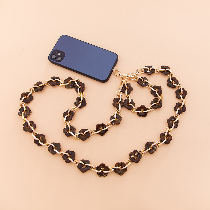 Simple Series Daily Flower Solid Color Chain Gradient Color Acrylic Phone Chain Bag Straps Picture2