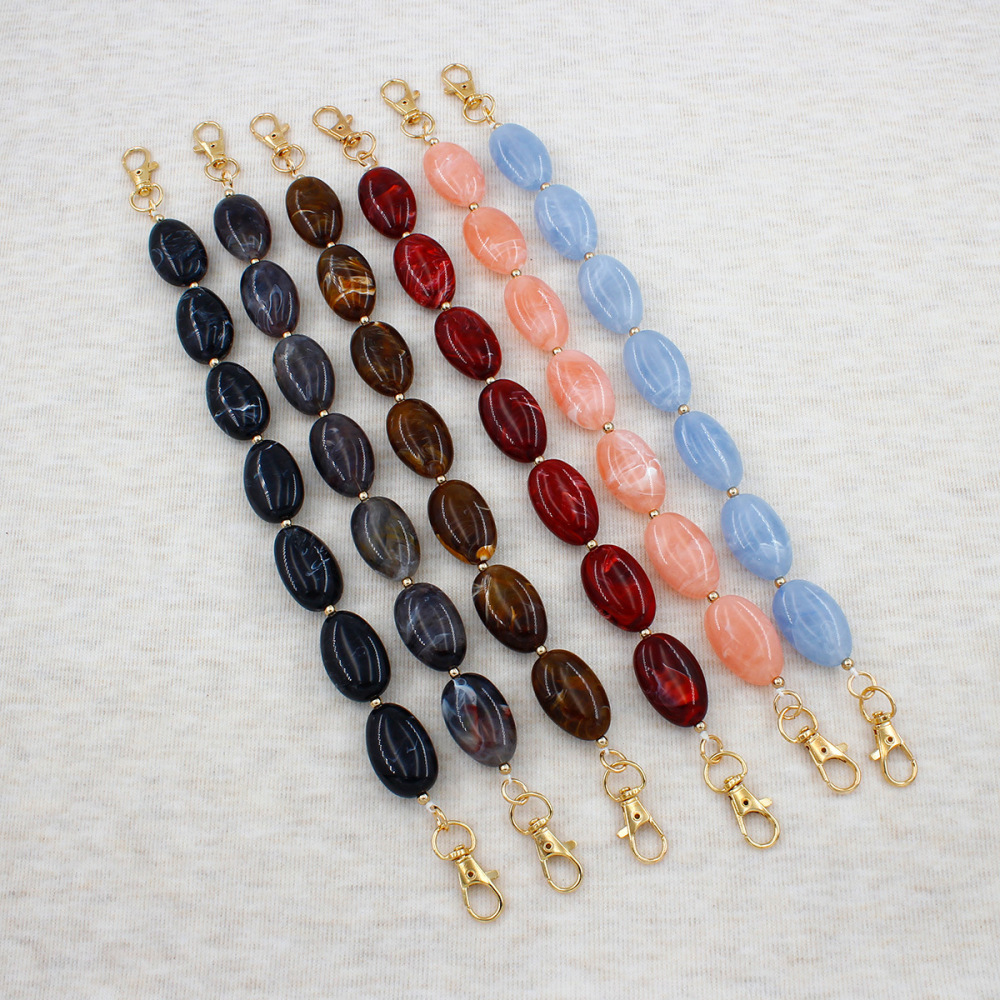 Simple Series Daily Solid Color Beads Gradient Color Acrylic Phone Chain Bag Straps h5Picture5