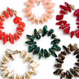 Simple Series Retro Irregular Shape Beads Resin Women's Beaded Bracelets h5 Picture2