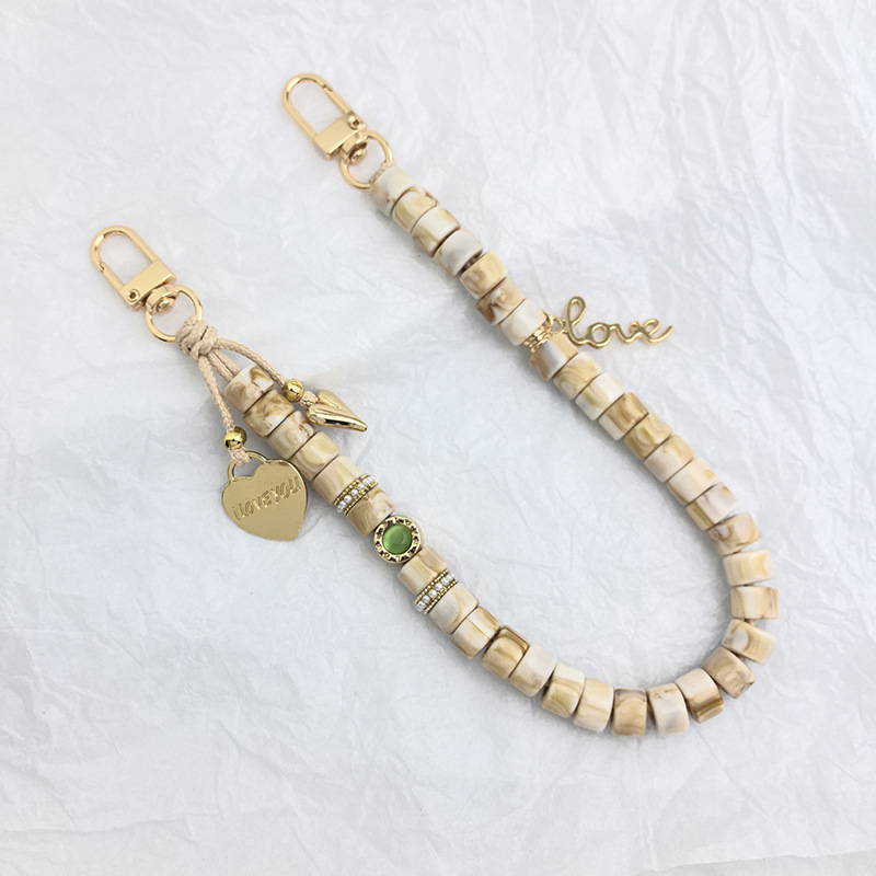 Simple Series Casual Letter Heart Beads Gradient Color Acrylic Phone Chain Picture5