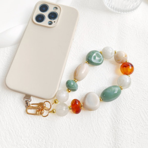 Simple Series Daily Irregular Shape Beads Mixed Color Acrylic Phone Chain h5 Picture3