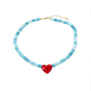 Romantic Series Sweet Heart Beads Natural Stones Women's Beaded Necklaces h5 Picture2