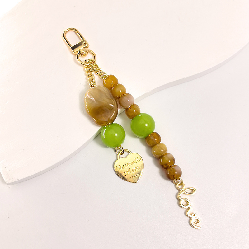Simple Series Daily Letter Heart Beads Mixed Color Acrylic Phone Chain Picture2