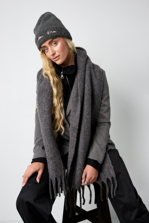 Winter Scarves Solid Color Simple Polyester Daily Accessories h5 Picture3