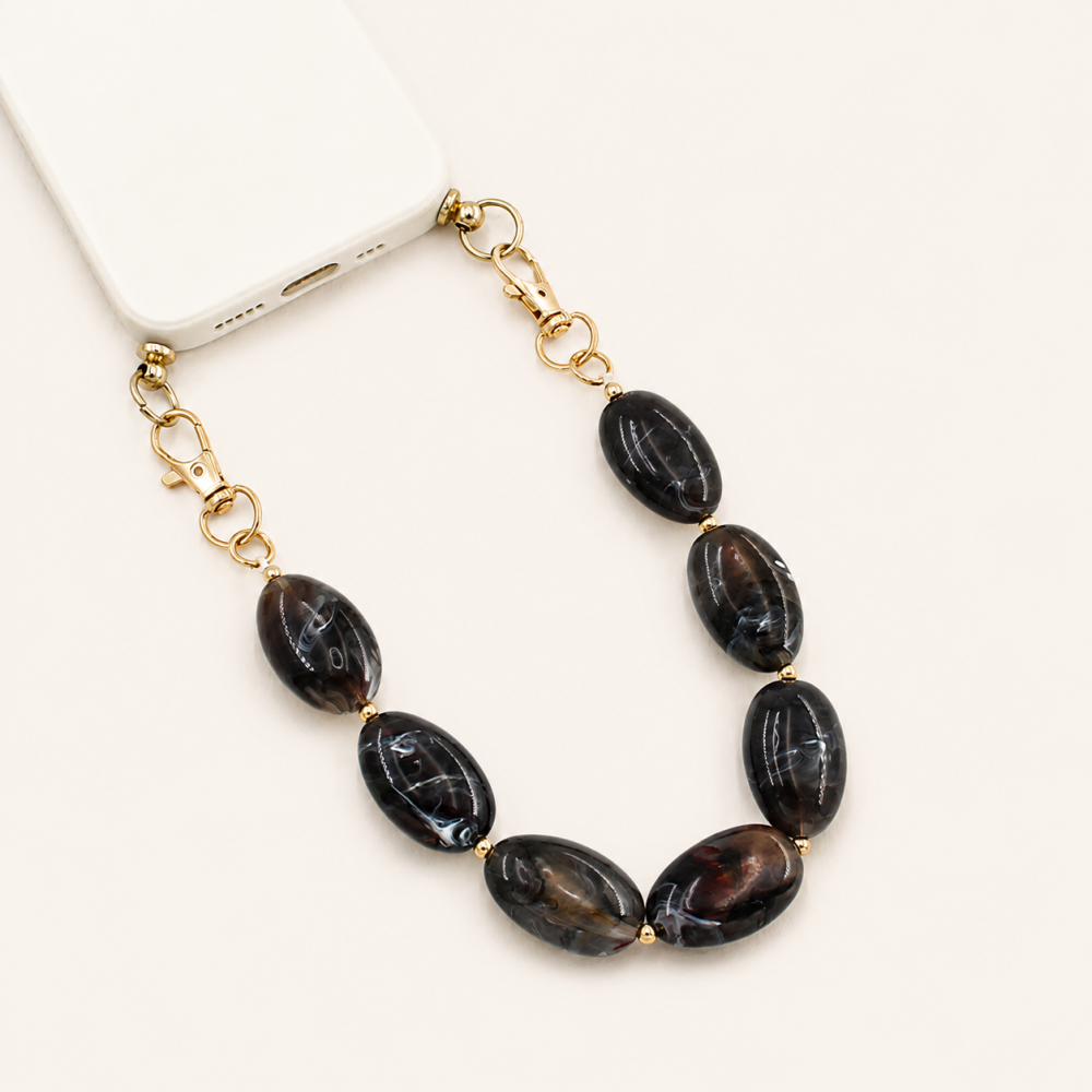 Simple Series Daily Solid Color Beads Gradient Color Acrylic Phone Chain Bag Straps h5Picture2