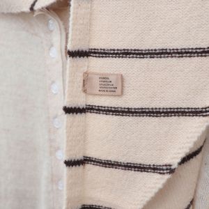 Simple Series Daily Solid Color Stripe Wool Polyester Blend Triangular Scarves h5 Picture6
