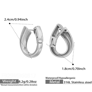 Simple Series Solid Color Stainless Steel Waterproof  Gold Color  Women's Hoop Earrings h5 