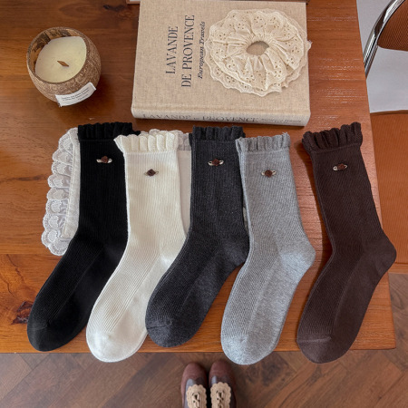 Women's Elegant Solid Color Mid-Calf Socks