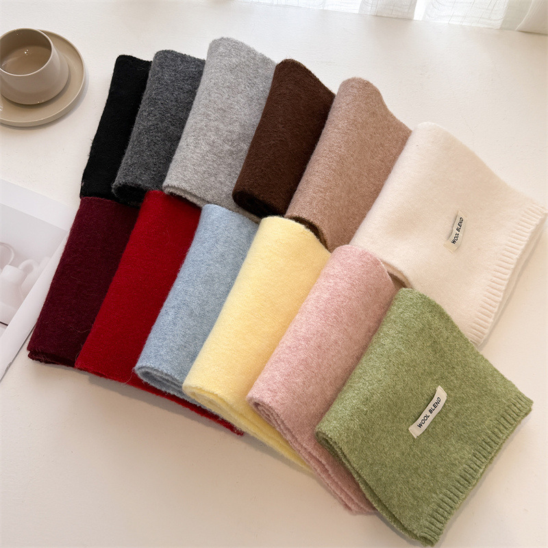 Simple Series Daily Solid Color Polyester Winter Scarves Picture3