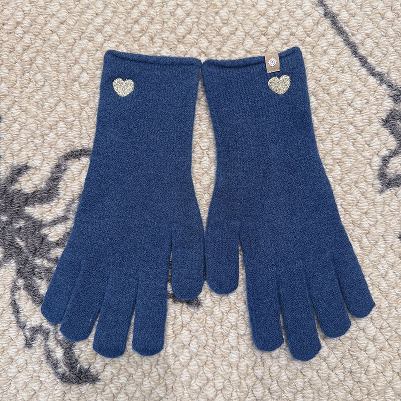 Simple Series Daily Heart Solid Color Wool Polyester Blend Gloves Picture3