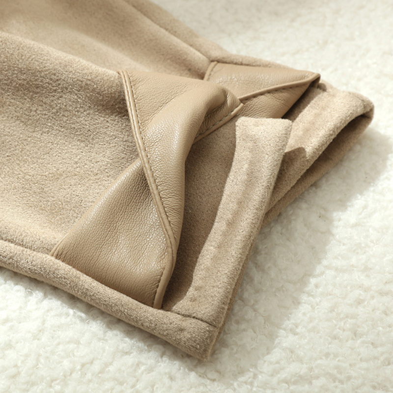 Simple Series Elegant Solid Color Twist Suede Gloves Picture4