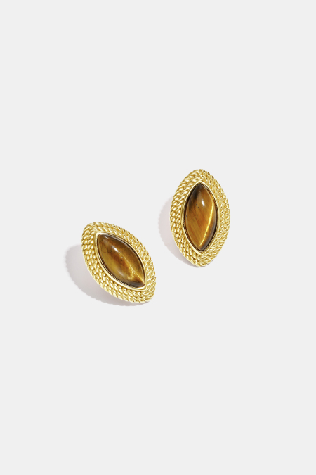 Stainless Steel Stud Earrings Ellipse Shape Simple Daily Simple Series Women's Jewelry