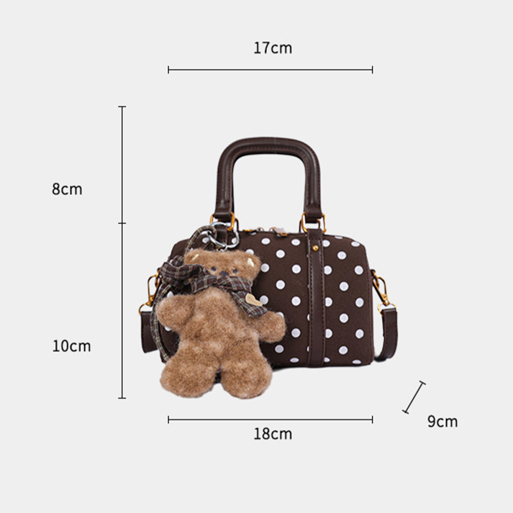 Casual Style Polka Dots Fabric Women's Boston Bag Picture4