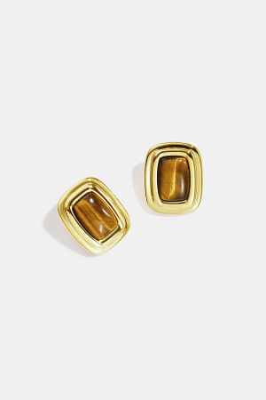 Stainless Steel Stud Earrings Rectangle Simple Daily Simple Series Women's Jewelry h5 