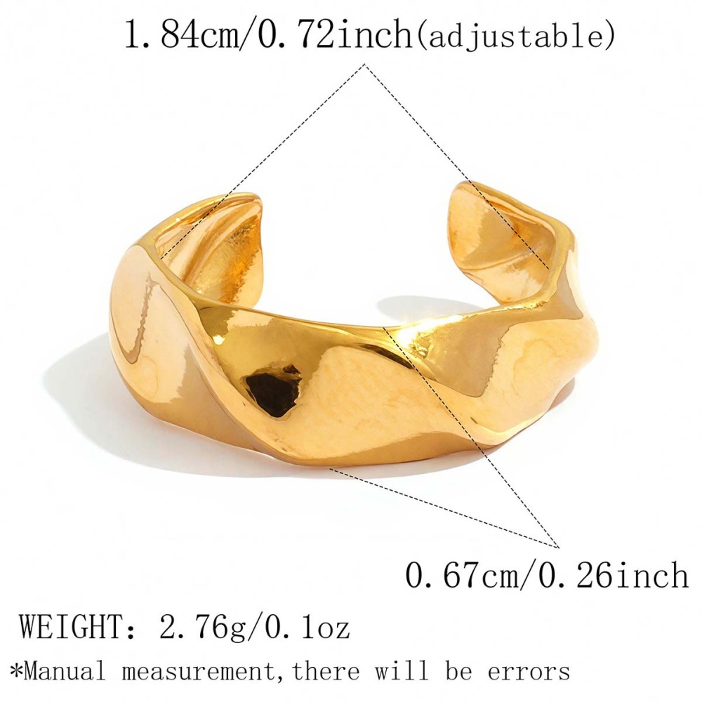 Simple Series Daily Irregular Shape Stainless Steel Waterproof   Gold Color  Statement Rings 