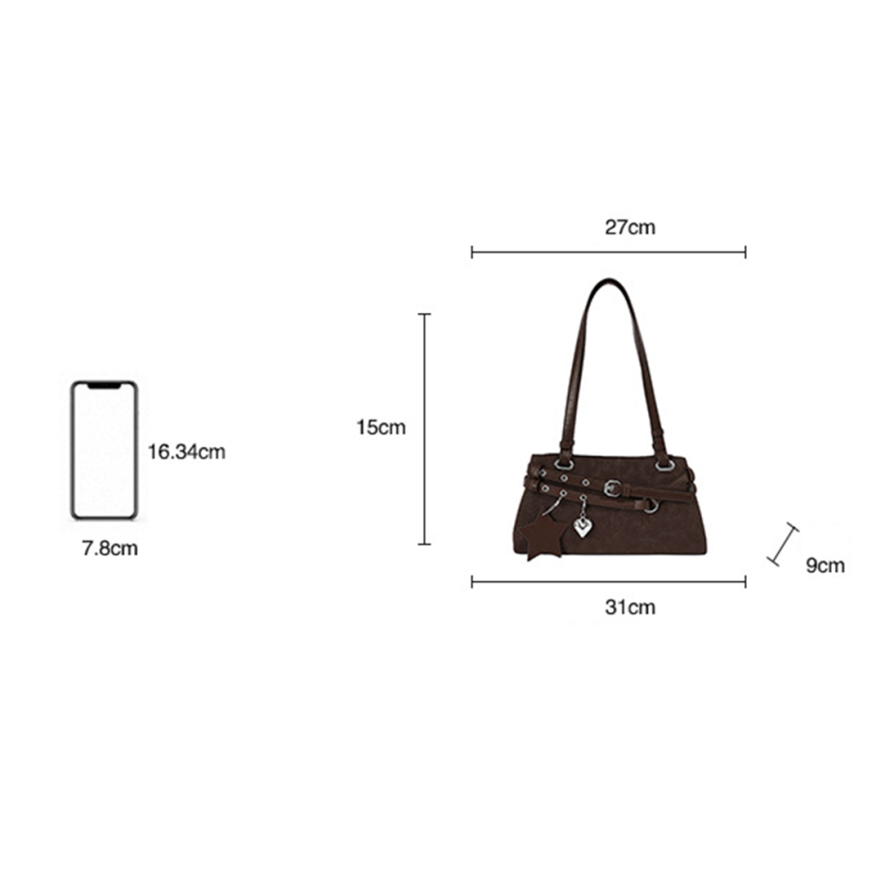 Casual Style Metal Hardware Solid Color Pu Women's Shoulder Bags Picture7