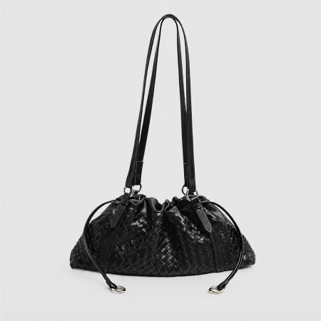 Parisian Chic Style Woven Pu Women's Pillow Bag