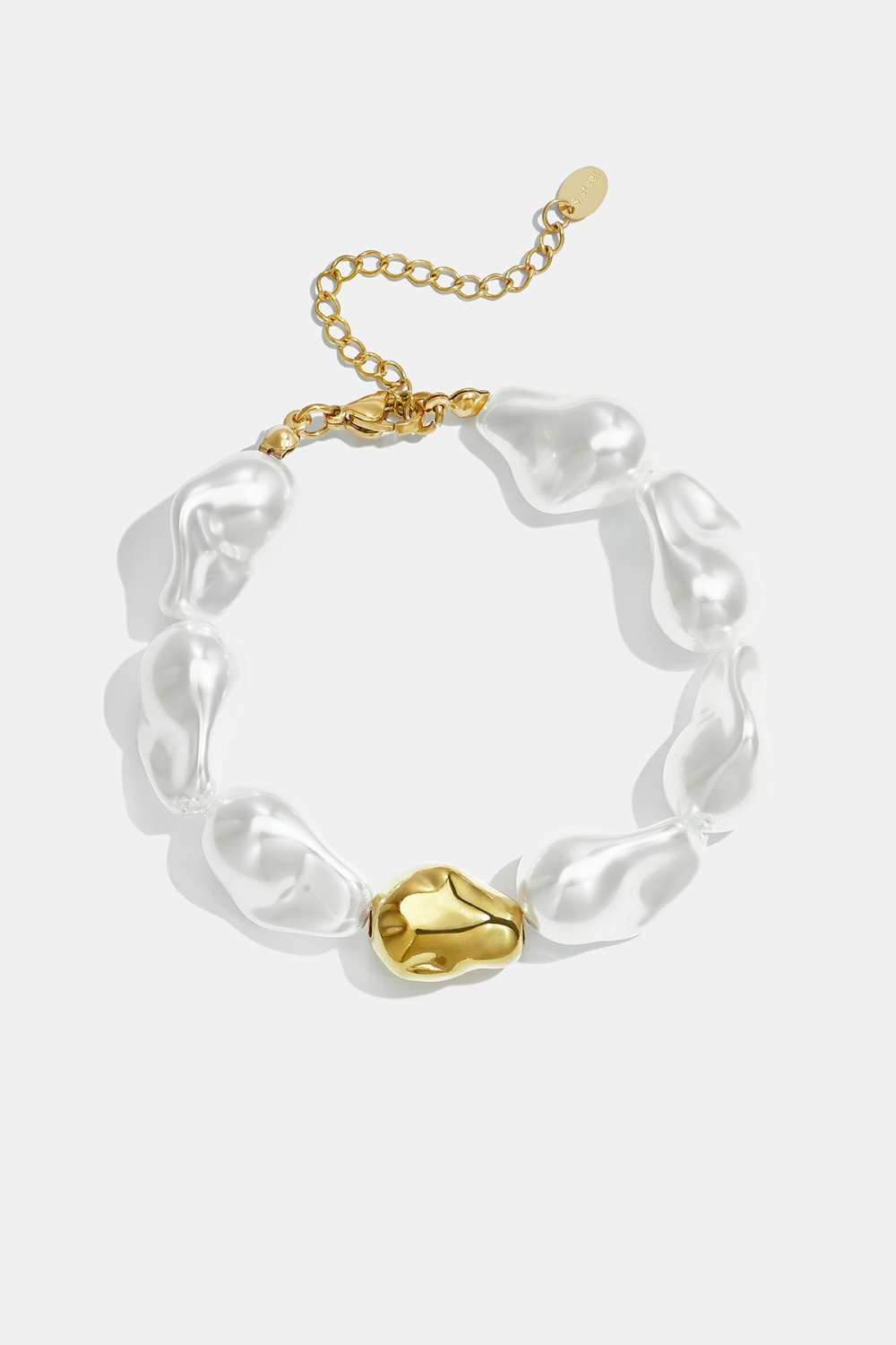 Edelstahl-Perlenarmbänder, Unregelmäßige Form, Schlichte Alltagsserie, Damenschmuck