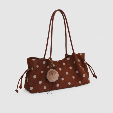 Casual Style Polka Dots Imitation Suede Women's Shoulder Bags 2