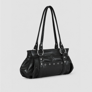 Streetwear Style Metal Hardware Solid Color Pu Women's Shoulder Bags h5 Picture2