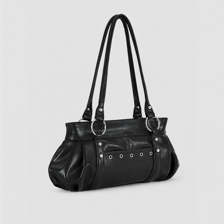 Streetwear Style Metal Hardware Solid Color Pu Women's Shoulder Bags 2