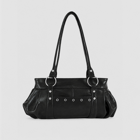 Streetwear Style Metal Hardware Solid Color Pu Women's Shoulder Bags