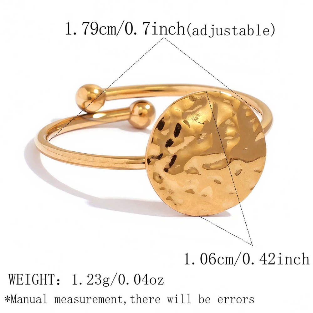 Simple Series Daily Circle Stainless Steel Waterproof   Gold Color  Minimalist Rings 