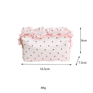 Simple Series Sweet Solid Color Polka Dots Polyester Makeup Bags h5 Picture6