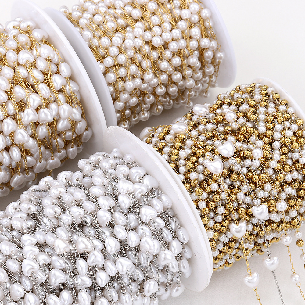 Simple Series Diy Beads Chain Stainless Steel Waterproof Gold Color Stringing Materials Picture2
