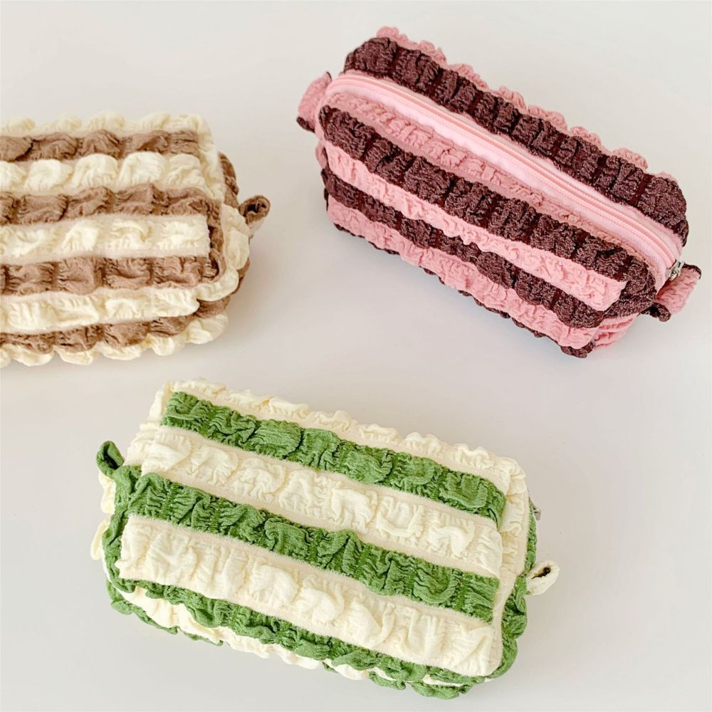 Simple Series Daily Stripe Mixed Color Polyester Makeup Bags Picture5