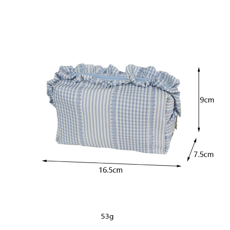 Simple Series Sweet Plaid Polyester Makeup Bags Picture5