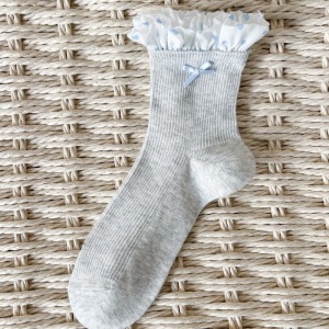 Preppy Style Plaid Polka Dots Color Clash Mid-Calf Socks h5