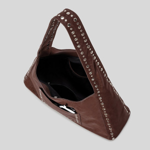 Casual Style Metal Hardware Studded Solid Color Rivet Suede Women's Square Shoulder Bags h5 Picture4