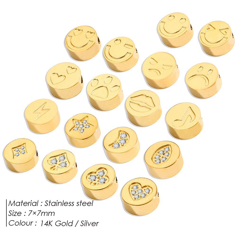 Simple Series Diy Star Smiling Face Stainless Steel Waterproof   Gold Color  Women's Pendants Picture2