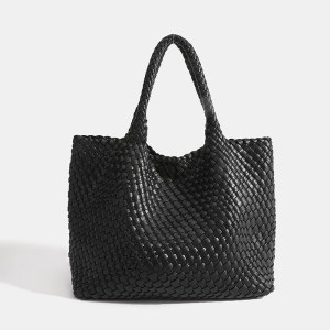 Casual Style Woven Solid Color Woven Premium Quality Pu Women's Square Tote Bags h5