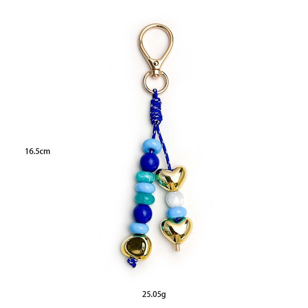 Simple Series Casual Heart Solid Color Beads Alloy Bag Charms h5Picture4