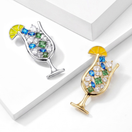 Luxurious Series Daily Mixed Color Food Metal Rhinestone Brooches 2