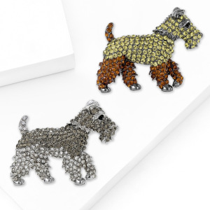 Luxurious Series Cute Animal Puppy Mixed Color Metal Rhinestone Brooches h5 Picture4
