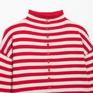 Casual Stripes Color Clash Straight Knit Cardigan h5 Picture4