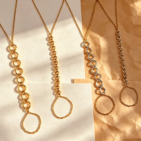 Romantic Series Sports Circle Stainless Steel Waterproof Gold Color Women's Hand Chain